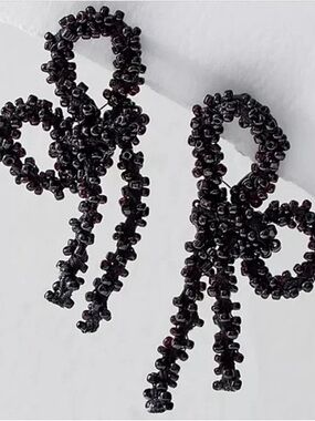 Free People Brandy Bow Dangles Beaded Earrings